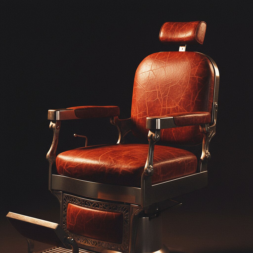 The red leather chair at Iron & Oak
