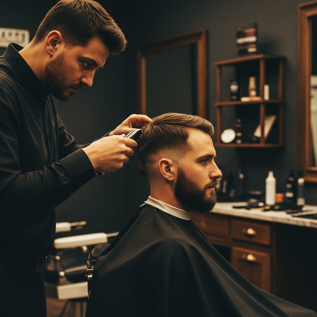 Skin fade in progress