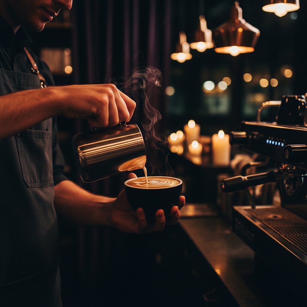 Latte art pour