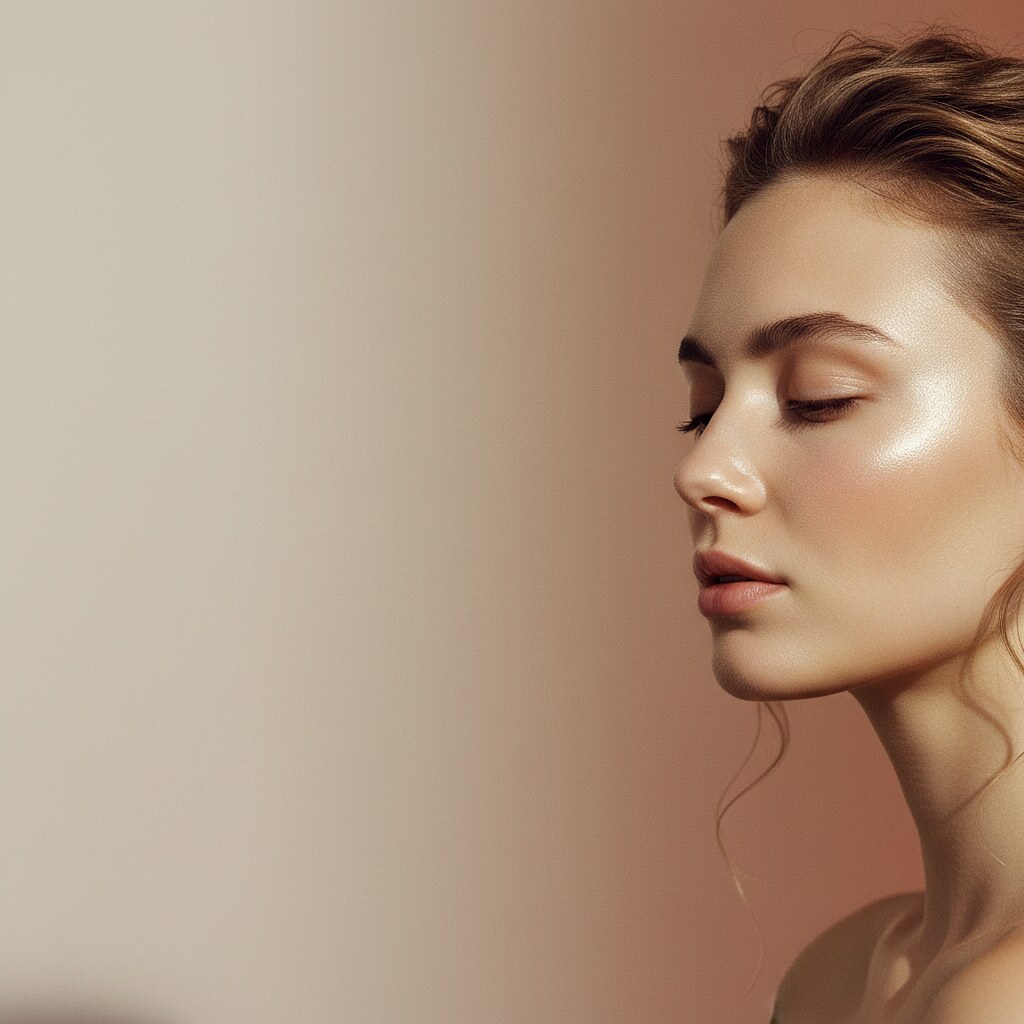 Editorial portrait, luminous skin