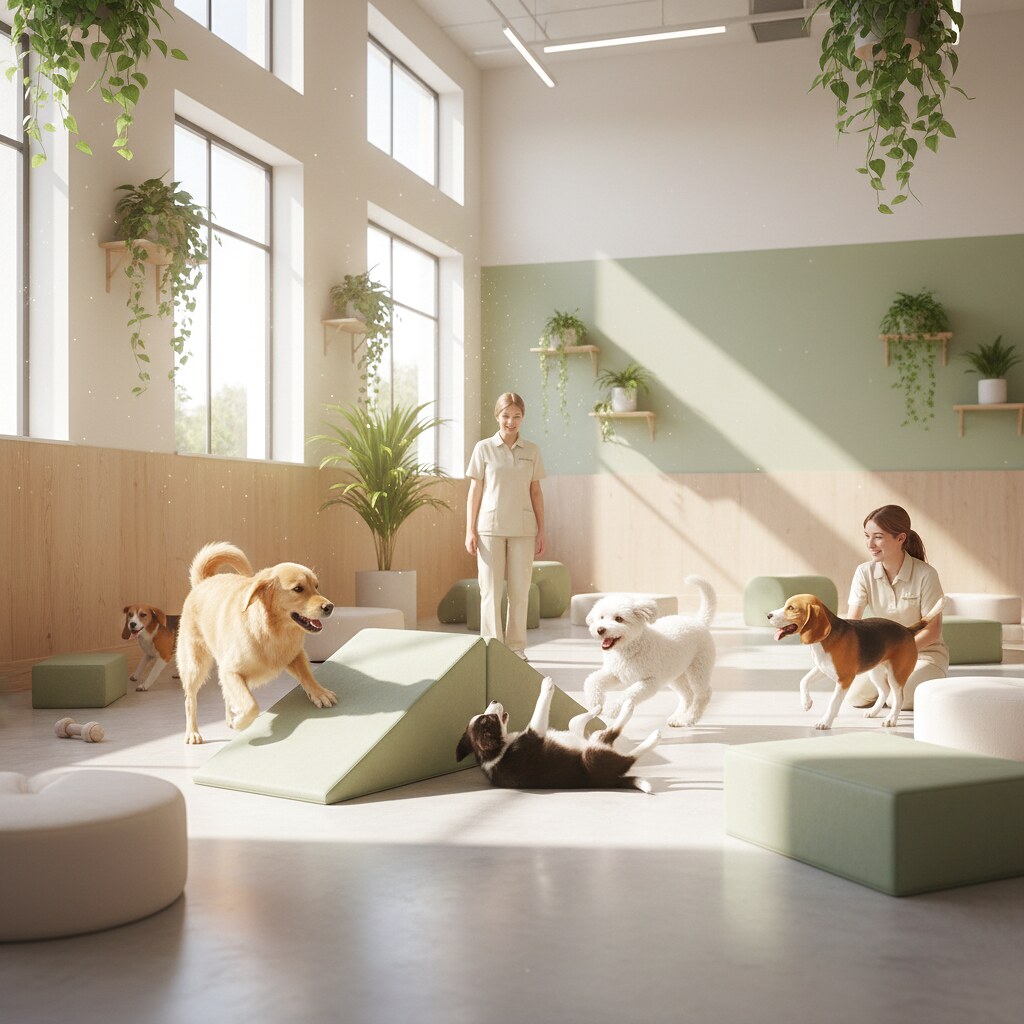 Dogs playing in daycare